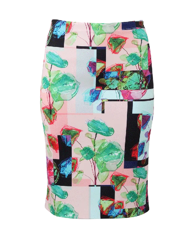 Bold skirts with vibrant tropical prints -Scuba Floral Skirt