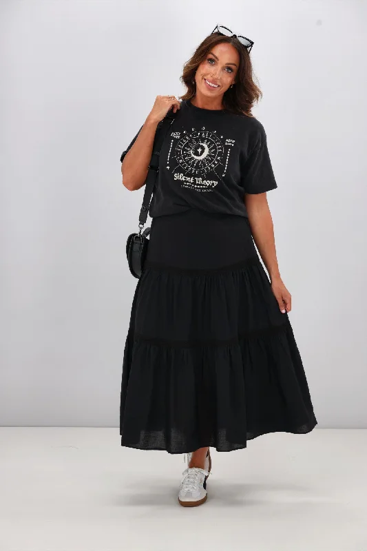 Capri Dresses for Playful -Sunday Boho Ebony Skirt Black