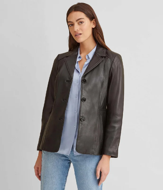 Biker Jackets for Edgy Style -Notch Collar Leather Jacket