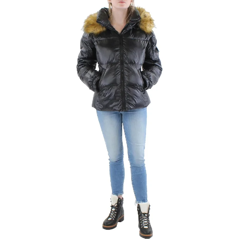 Birthday Jackets for Celebration -S13/NYC Womens Allie Faux Fur Trim Down Puffer Jacket