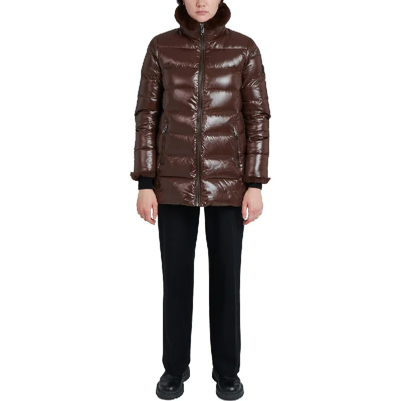 Cocktail Jackets for Elegant -The Recycled Planet Womens Insulated Faux Fur Puffer Jacket