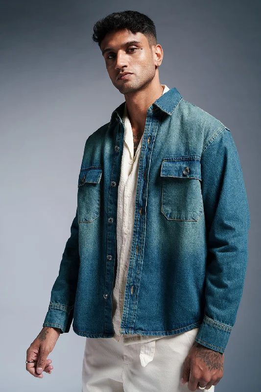 Biker Jackets for Edgy Style -Retro Royal Men's Denim Jacket