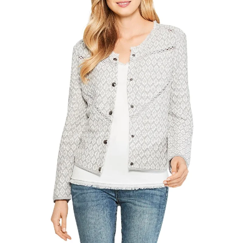 Zip-Up Jackets for Convenience -Nic + Zoe Womens Prismatic Linen Blend Marled Jacket