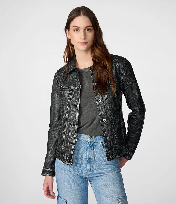 Anniversary Jackets for Special -Addison Leather Denim Jacket