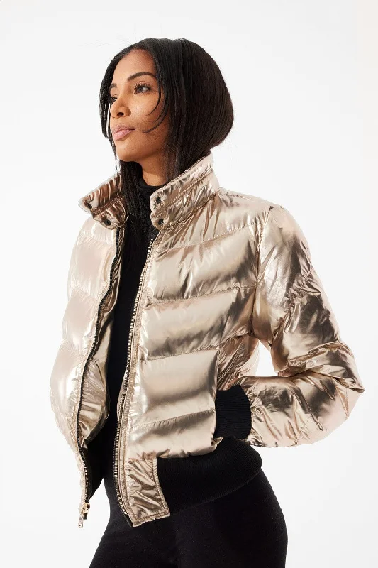 Logo Printed Jackets for Branding -Women's Flatbush Bomber Jacket (Gold)