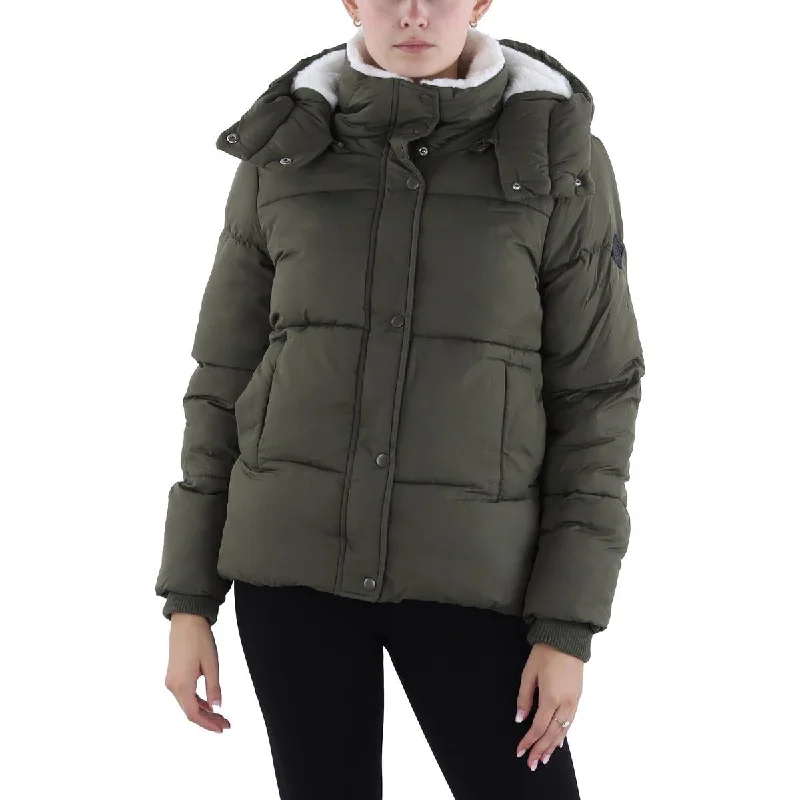 Fishing Jackets for Water Activity -Steve Madden Womens Fleece Lined Quilted Puffer Jacket