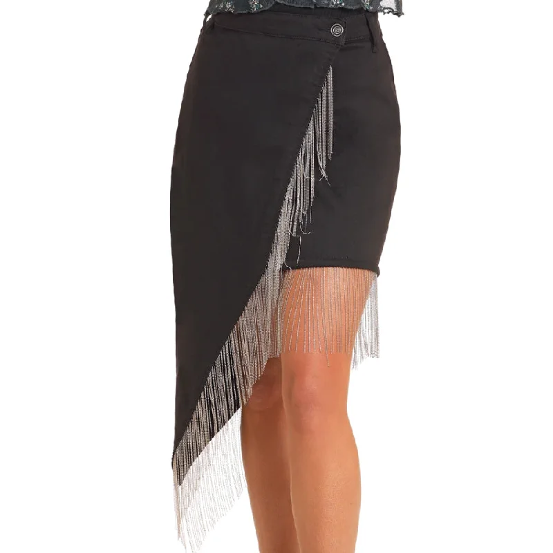 Soft skirts with plush cotton lining -Rock & Roll Womens West Desperado Fringe Skirt - BW69D04923-01