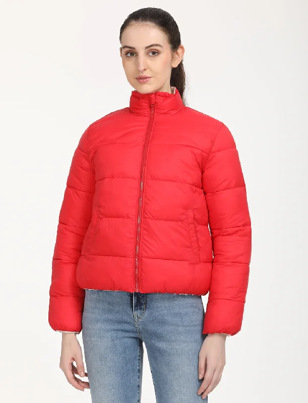 Hooded Jackets for Added Coverage -Women's Quilted High Neck Puffer Jacket