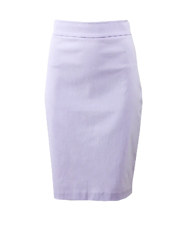 Luxury satin skirts for evening event elegance -Pull-On Stretch Pencil Skirt