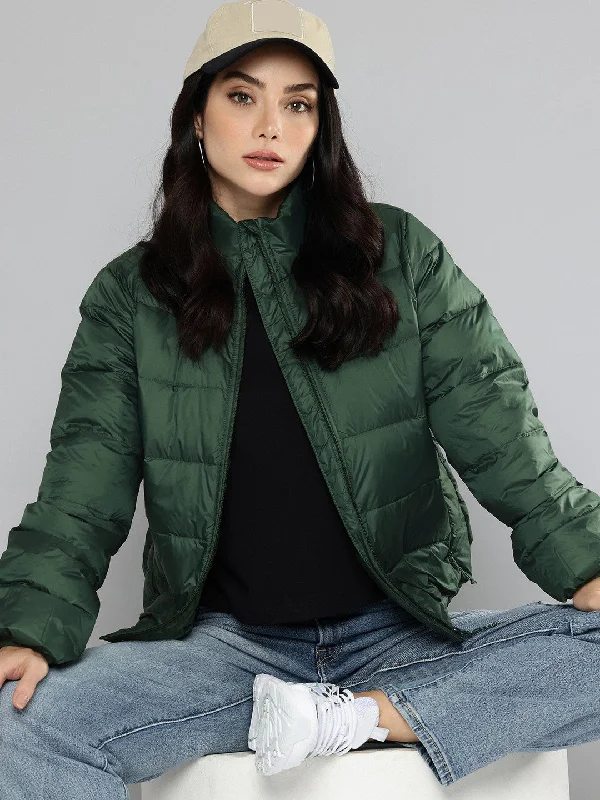 Affordable Jackets for Budget -Women's Solid Green Jacket