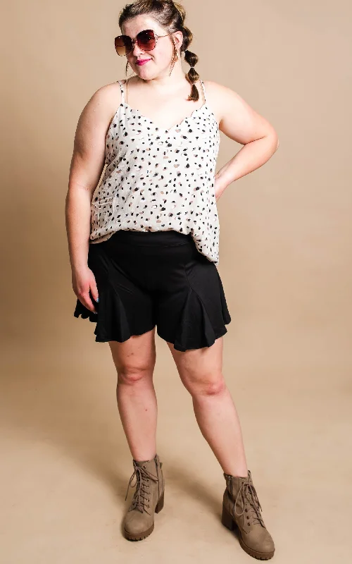 Graduation Dresses for Milestone -Black Ruffle Shorts aka Skorts - Final Sale*