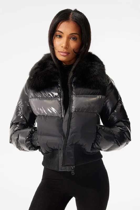 Tie Dye Jackets for Colorful -Women's Sugar Hill Puffer Jacket (Triple Black)