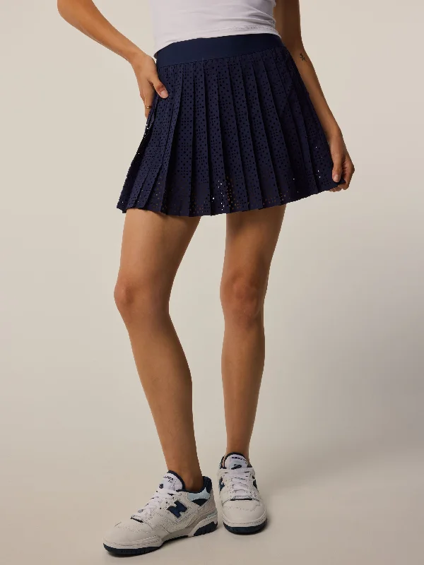 High-waisted mini skirts for retro vibes -Laser Cut Leo Skirt