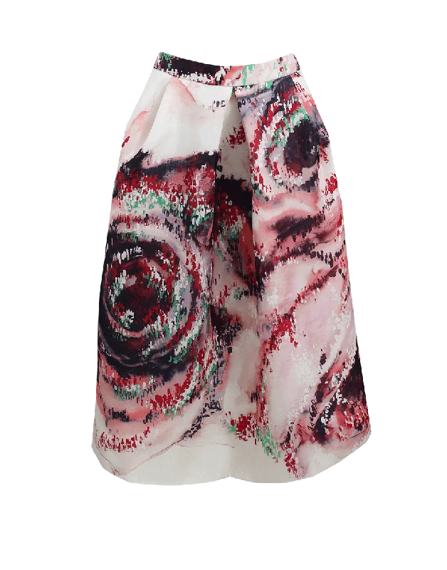 Casual linen skirts for breezy days -Watercolor Silk Skirt