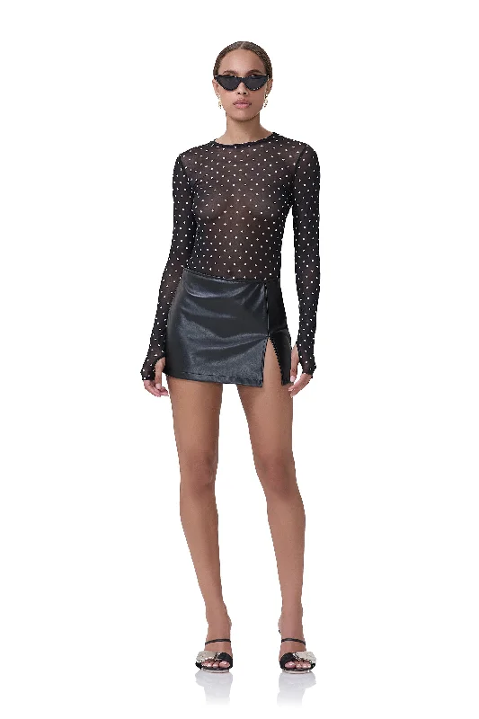 Lace Dresses for Delicate -Olivia Mini Skirt - Noir