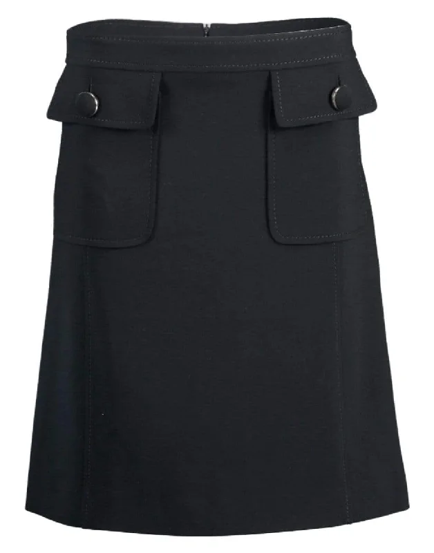 Luxury skirts with intricate embroidery accents -A-Line Pocket Skirt