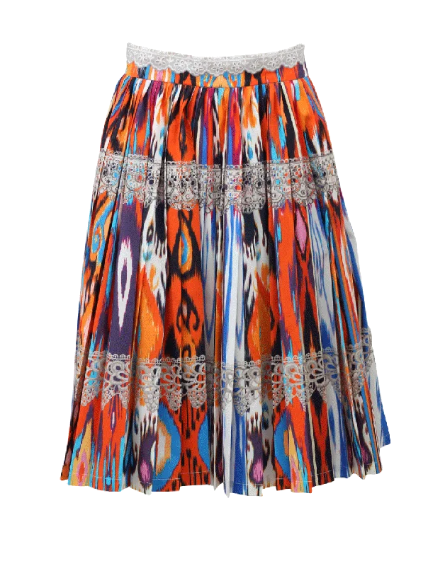 Affordable skirts with trendy slit details -Liutaio Abstract Print Skirt