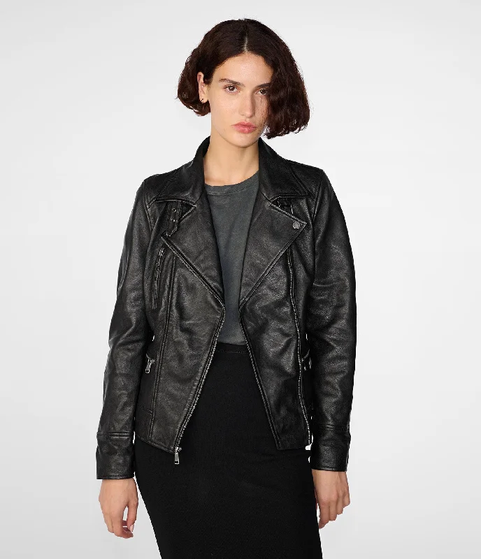 College Jackets for Campus -Marissa Moto Jacket Asymmetric