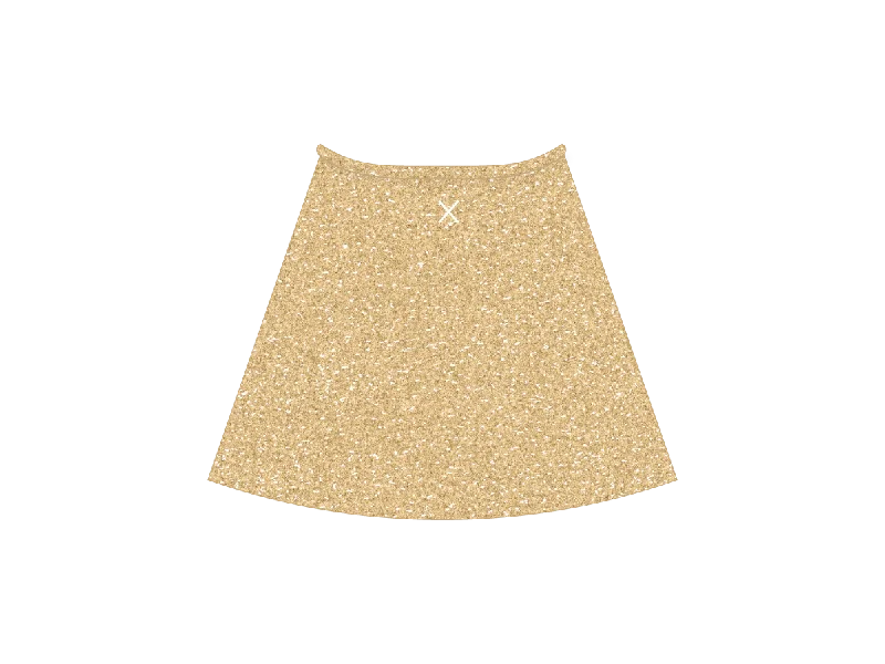 Bold skirts with metallic shimmer finish -Gold-dust Shimmer Wrap Skirt