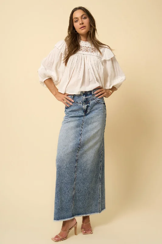 Christmas Dresses for Holiday -HIGH RISE FLARED MAXI SKIRT