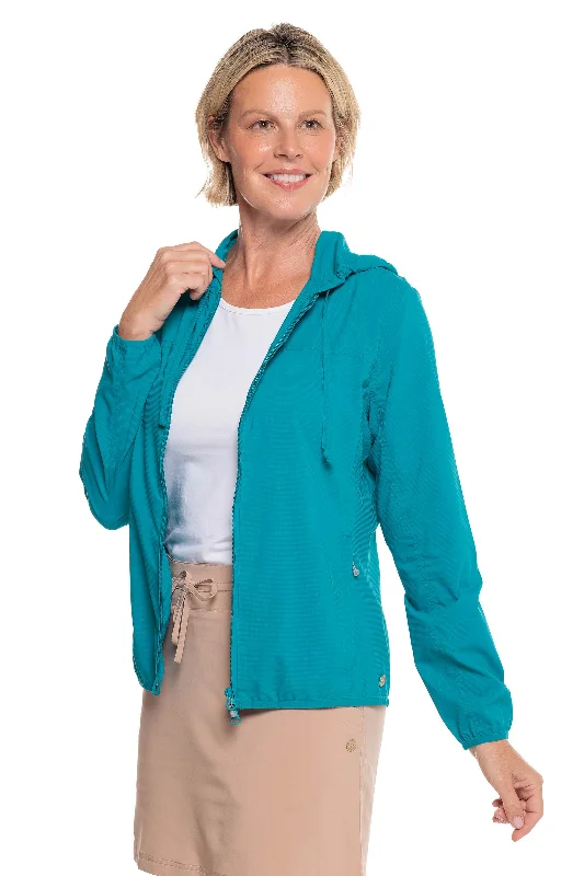 Pink Jackets for Feminine -Women's Arcadian Packable Sunblock Jacket | Tahitian Teal