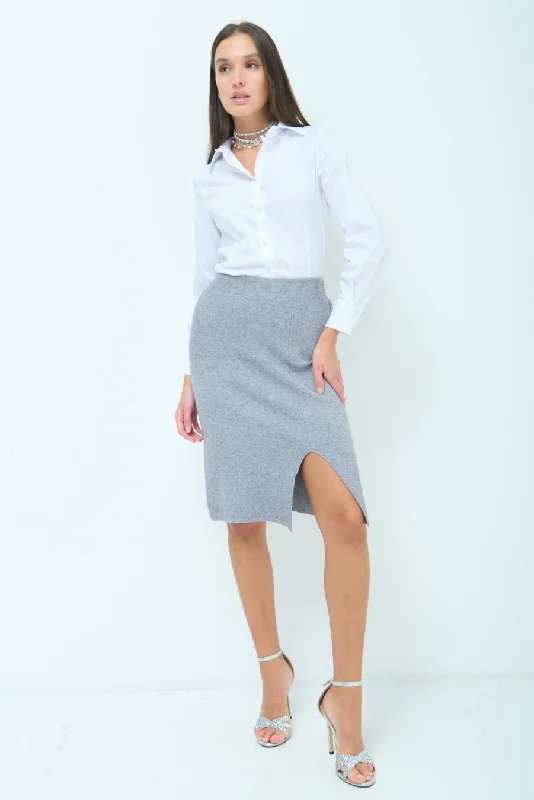 Abstract Dresses for Creative -Knit pencil skirt with front slit wholesale