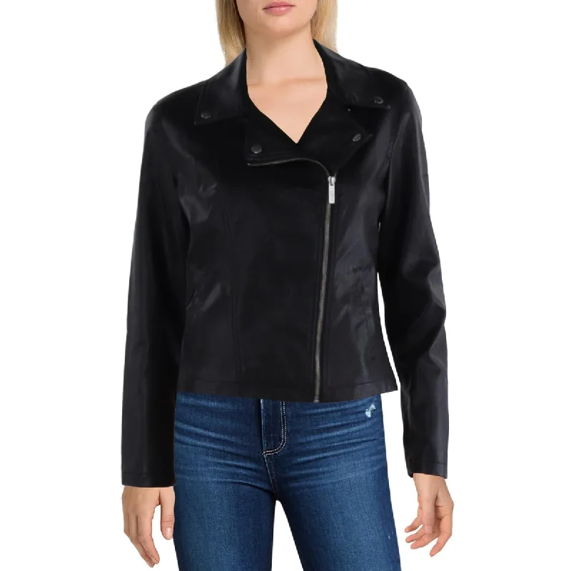 Party Jackets for Night Out -Z Supply Womens Trina Faux Leather Short Motorcycle Jacket