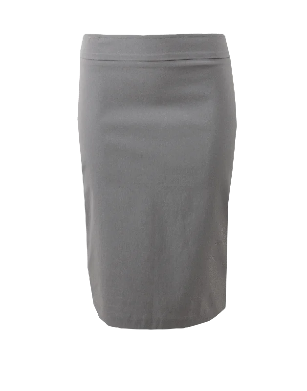 Ruffled skirts for feminine playful charm -Pull-On Stretch Pencil Skirt