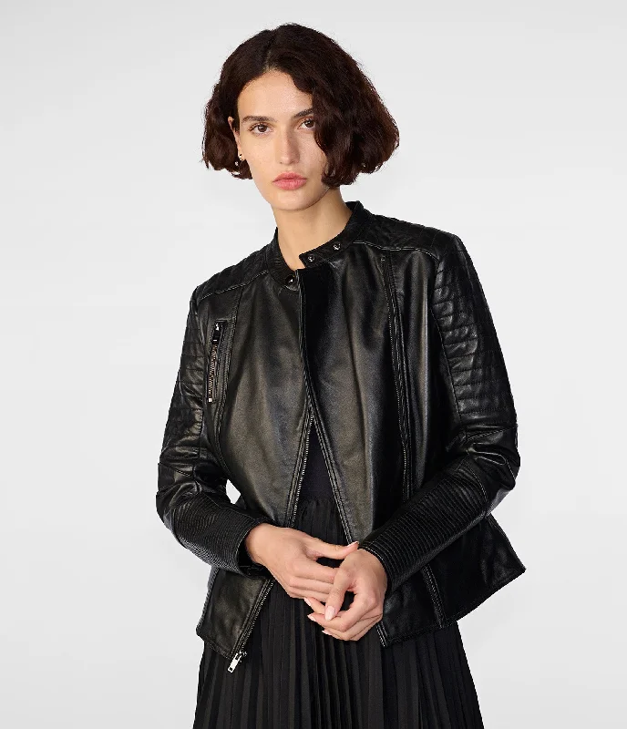 Wedding Jackets for Ceremony -Hadley Quilted Leather Jacket