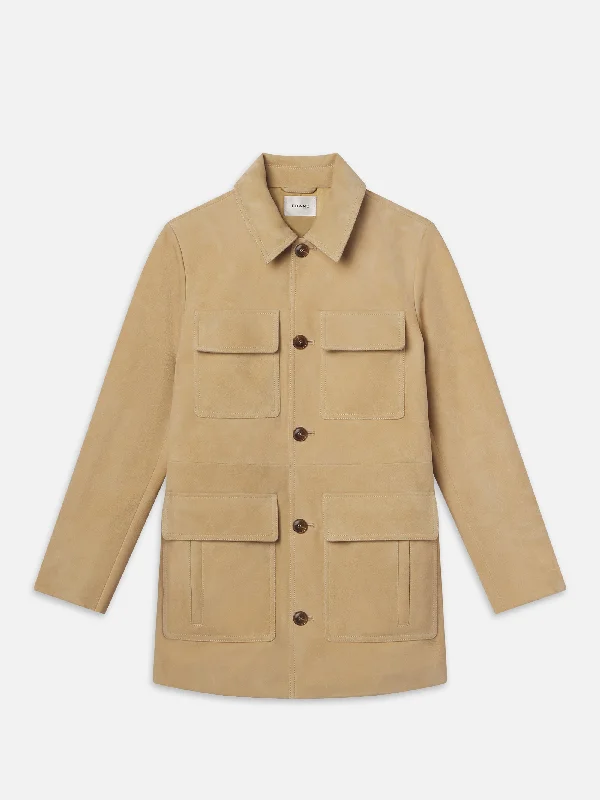 Hunting Jackets for Field Use -Suede Safari Jacket -- Sand