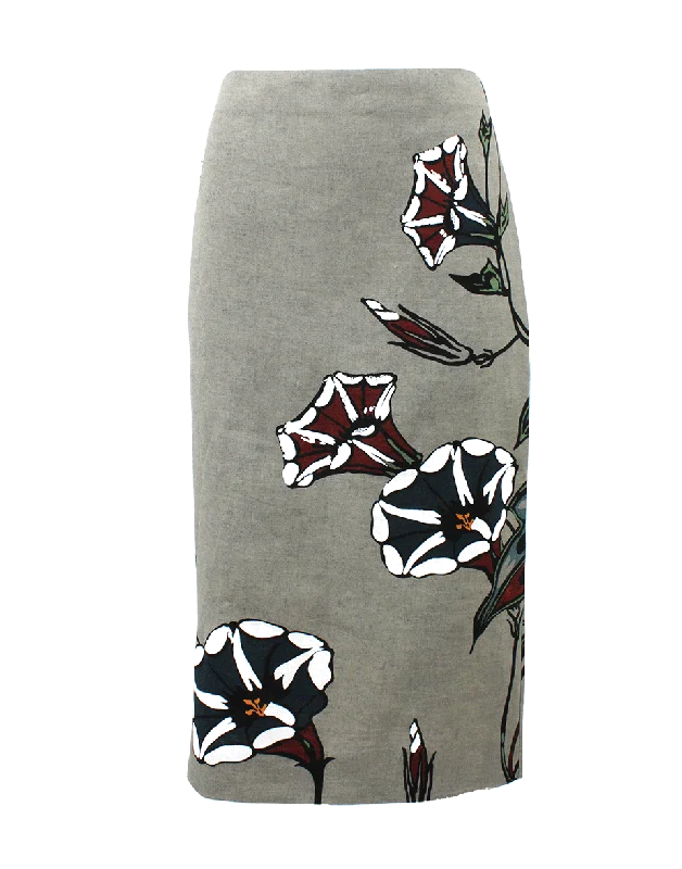 Trendy skirts with modern cutout designs -Printed Pencil Skirt