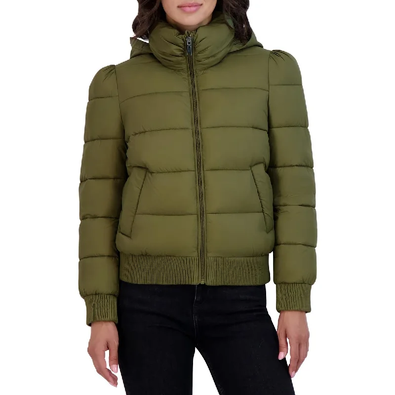 Anorak Jackets for Outdoor -Tahari Womens Cold Weather Hooded Puffer Jacket