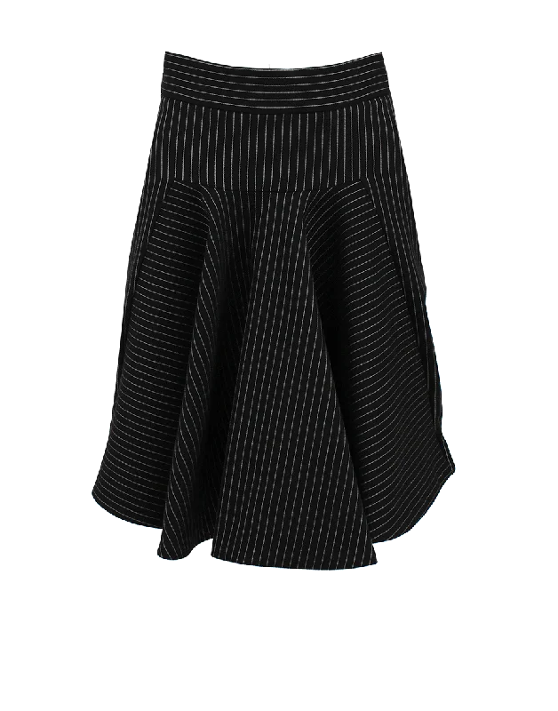 Classic black pencil skirts for office chic -Pinstripe Peplum Betty Skirt