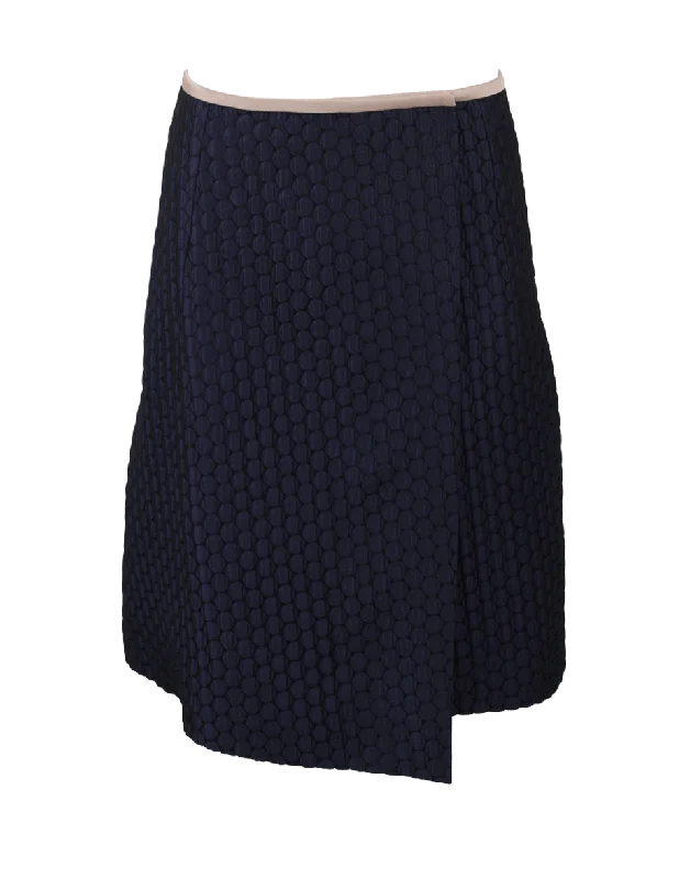 Luxury skirts with elegant silk sheen -Textured Wrap Skirt