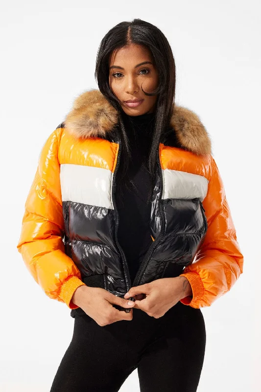 Raincoat Jackets for Rainy Weather -Women's Sugar Hill Puffer Jacket (Total Orange)