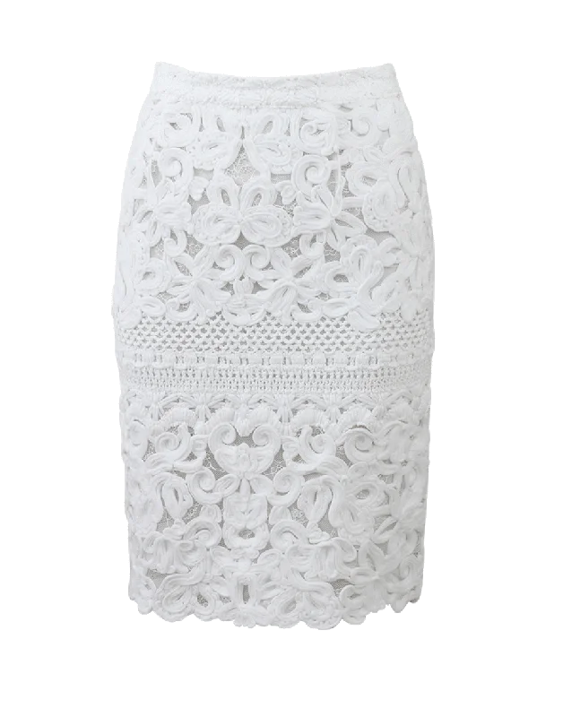 Casual skirts with relaxed fit comfort -Lace Pencil Skirt