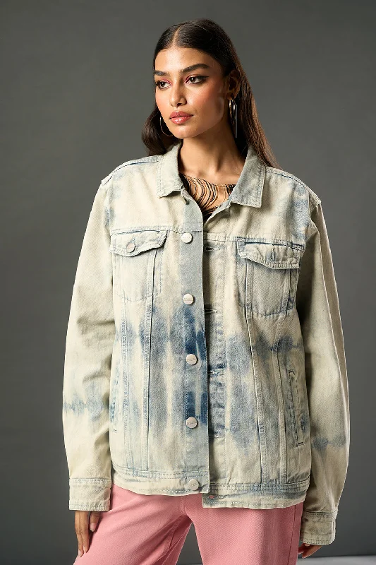 Heavy Duty Jackets for Durability -Waves of Blue Denim Trucker Jacket