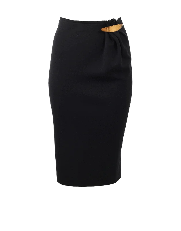 Patterned skirts with unique abstract art -Safety Pin Pencil Skirt