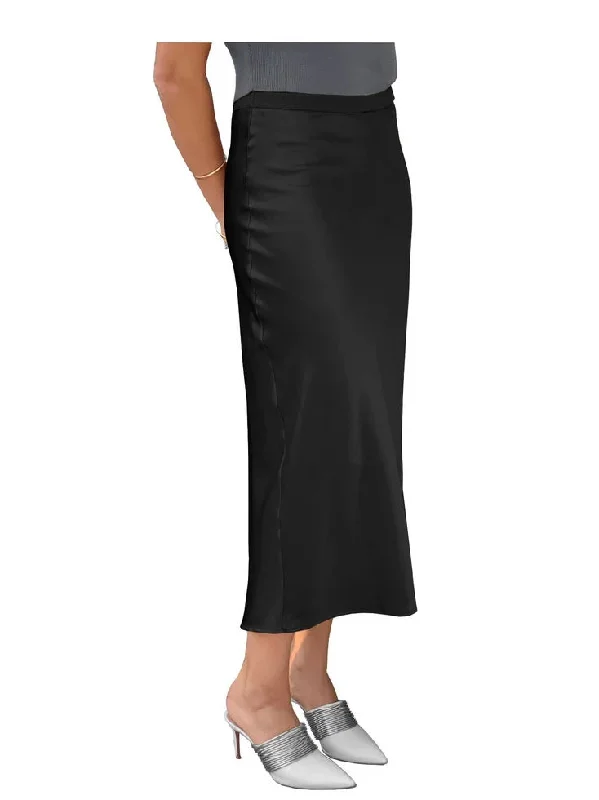 Casual skirts for relaxed weekend lounging -Baby'O Womens Stretch Satin Slip Skirt