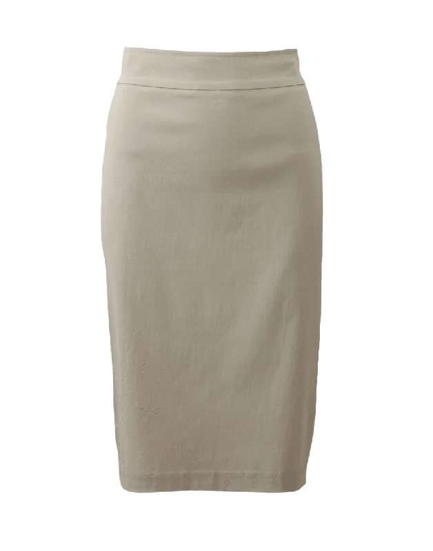 Soft cotton skirts for sensitive skin ease -Pull-On Stretch Pencil Skirt