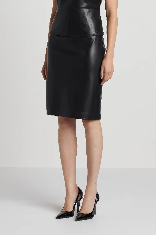 Mother's Day Dresses for Gift -Reese Pencil Vegan Leather Skirt - Black