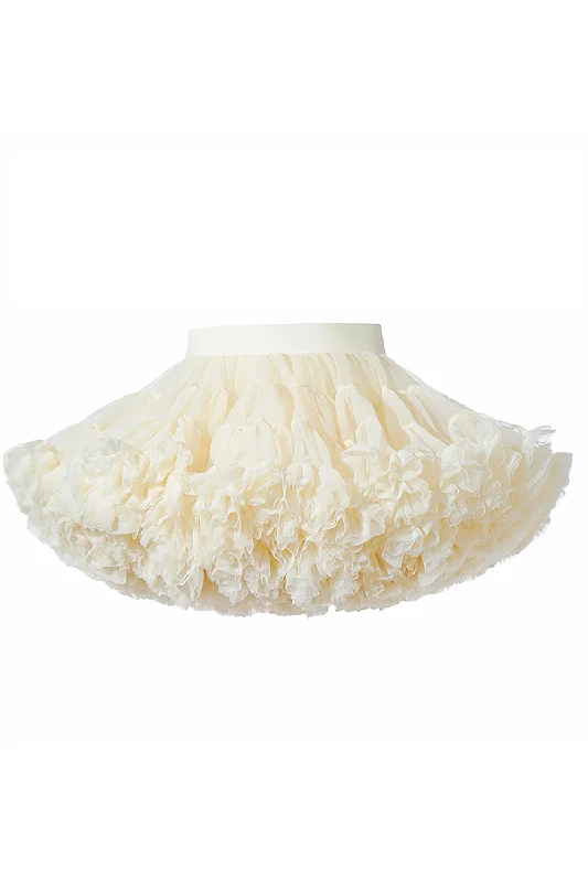 High-waisted skirts with button front detail -Champagne Ruffled Girl Tutu Skirt