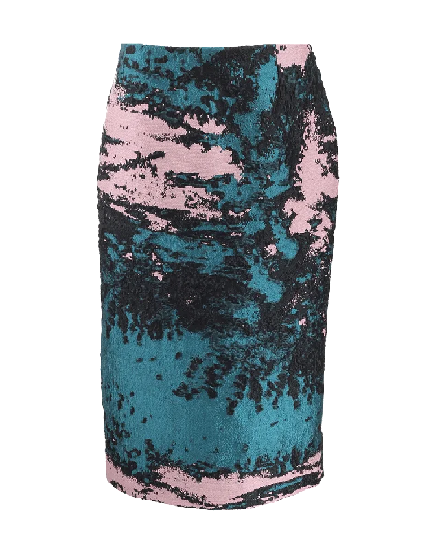 Affordable skirts for budget-friendly wardrobe updates -Jacquard Textured Pencil Skirt