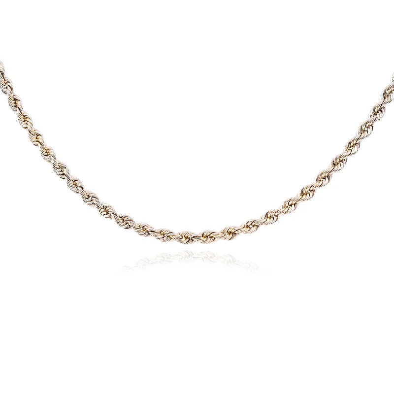 Necklaces and pendants with abstract shapes for a modern, creative appearance-ESTATE 14K YELLOW GOLD SOLID ROPE CHAIN