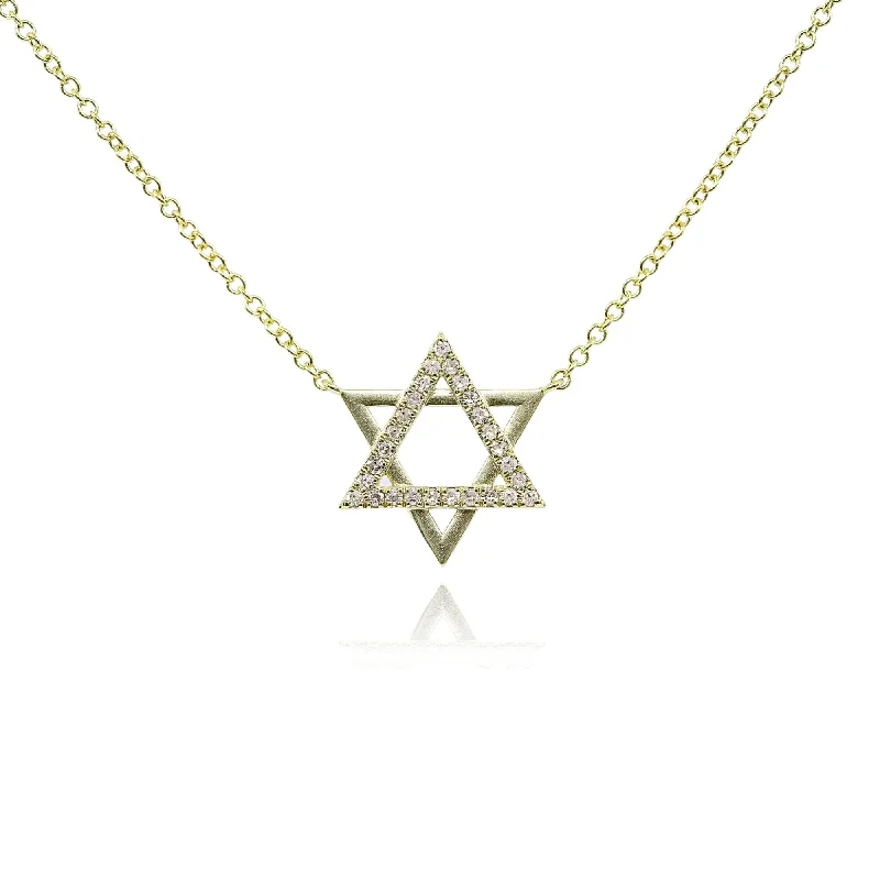 Best necklaces and pendants with turquoise stones for a vibrant boho-chic look-MEIRA T 14K YELLOW GOLD DIAMOND STAR OF DAVID NECKLACE - 0.10CTW