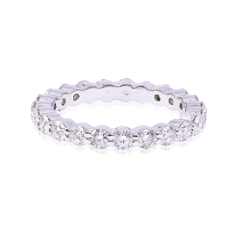 Necklaces and pendants with enamel accents for a colorful, eye-catching appearance-ESTATE PLATINUM DIAMOND ETERNITY BAND - 1.50CTW