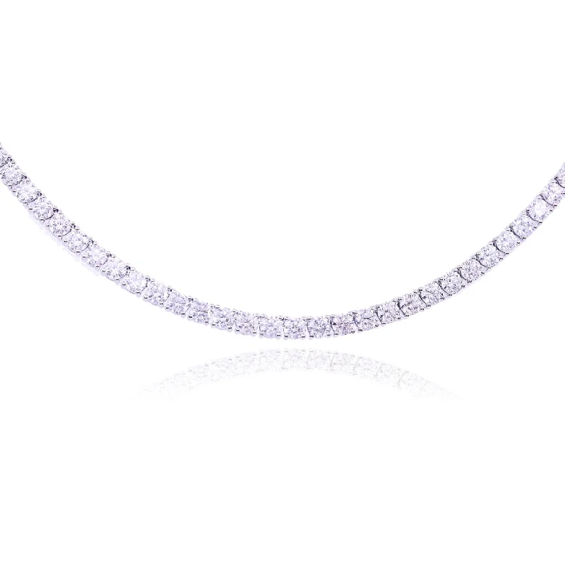 Necklaces and pendants with crescent moon designs for a celestial and mystical feel-HENNE 1887 PLATINUM DIAMOND TENNIS NECKLACE - 18.87CTW