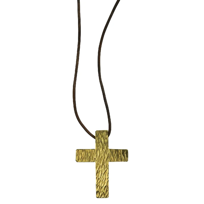 Best necklaces and pendants with glowing moonstone for an ethereal glow-Apostle Cross Pendant, Brass