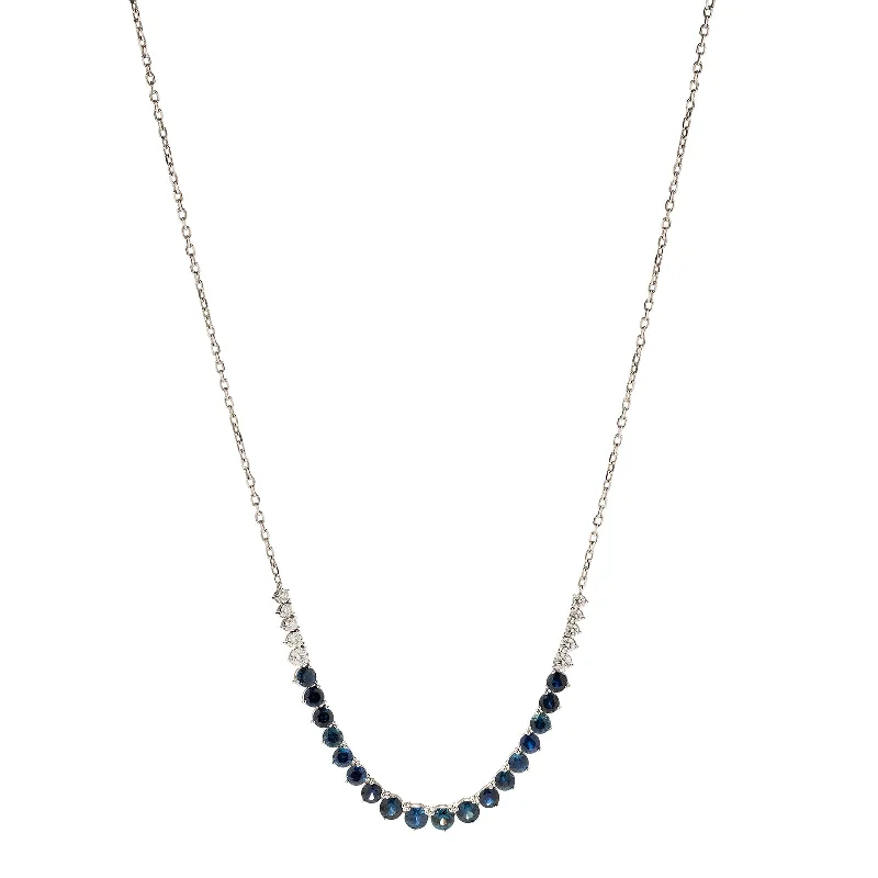 Necklaces and pendants with sun and moon motifs for a celestial-inspired design-Blue Sapphire River Chain Necklace