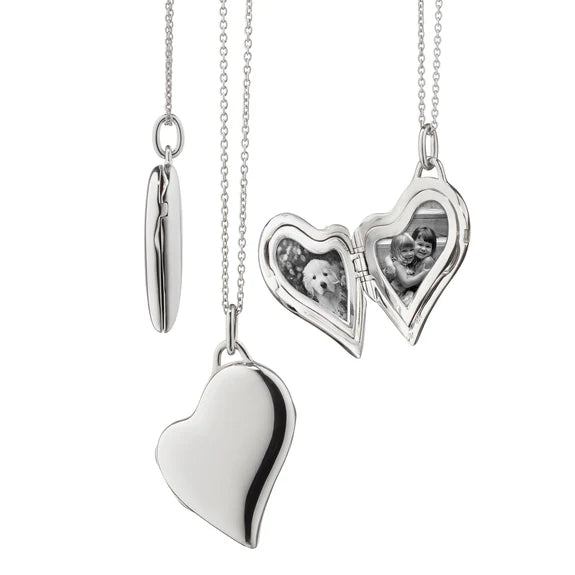 Stunning necklaces and pendants with ruby and diamond combinations for a luxurious effect-MONICA RICH KOSANN STERLING SILVER HEART LOCKET